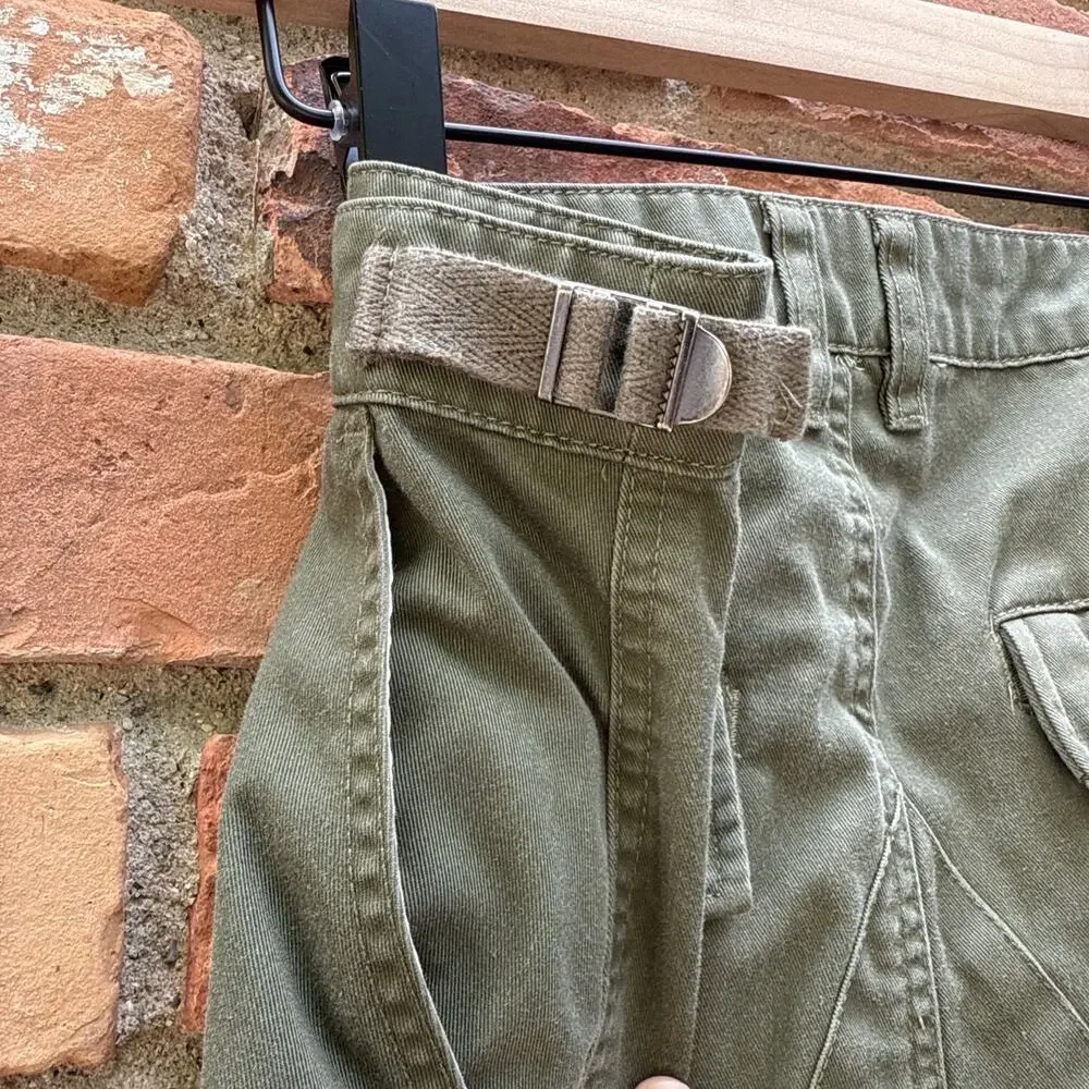 EMPYRE RELAX CARGO PANTS GREEN MENS SIZE 30x26 MILITARY SKATE Y2K BUTTON FLY